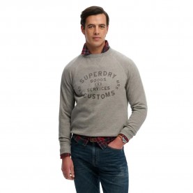 Блуза Superdry Merchant Vintage Print sweatshirt - Grey (Light Charcoal Marl) блуза,мъжки,пуловери,superdry,merchant,vintage,print,sweatshirt,grey,(light,charcoal,marl)