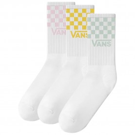 Чорапи Vans Classic Check Crew socks - White (Dusty Gold) чорапи,мъжки,чорапи,дамски,чорапи,vans,classic,check,crew,socks,white,(dusty,gold)