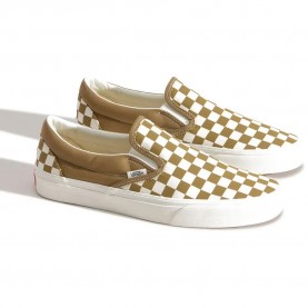 Маратонки Vans Classic Slip-On trainers - Brown (Color Theory Checkerboard Olive Brown) маратонки,мъжки,маратонки,дамски,маратонки,vans,classic,slip,on,trainers,brown,(color,theory,checkerboard,olive,brown)