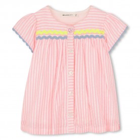 Рокля Billieblush U21810 short sleeve dress - Pink (Fluorescent Pink / White) рокля,дамски,поли,и,рокли,billieblush,u21810,short,sleeve,dress,pink,(fluorescent,pink,white)