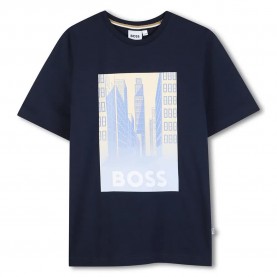 Тениска BOSS J52977 short sleeve T-shirt - Blue (Marine) тениска,мъжки,тениски,дамски,тениски,boss,j52977,short,sleeve,t,shirt,blue,(marine)