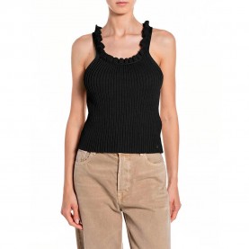 Блуза Replay DK4206.000.G23774 Sleeveless Sweater - Black (Black) блуза,мъжки,пуловери,дамски,пуловери,replay,dk4206.000.g23774,sleeveless,sweater,black,(black)