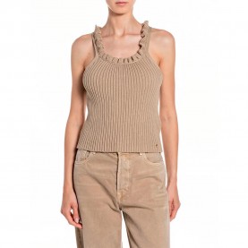 Блуза Replay DK4206.000.G23774 Sleeveless Sweater - Beige (Sand) блуза,мъжки,пуловери,дамски,пуловери,replay,dk4206.000.g23774,sleeveless,sweater,beige,(sand)