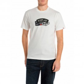 Тениска Replay M3223 .000.2660 short sleeve T-shirt - White (Natural White) тениска,мъжки,тениски,дамски,тениски,replay,m3223,.000.2660,short,sleeve,t,shirt,white,(natural,white)