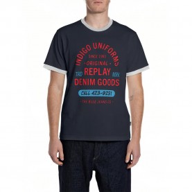 Тениска Replay M3342 .000.2660 short sleeve T-shirt - Blue (Dark Navy) тениска,мъжки,тениски,дамски,тениски,replay,m3342,.000.2660,short,sleeve,t,shirt,blue,(dark,navy)