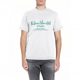 Тениска Replay M3389 .000.23608P short sleeve T-shirt - White (Natural White) тениска,мъжки,тениски,дамски,тениски,replay,m3389,.000.23608p,short,sleeve,t,shirt,white,(natural,white)