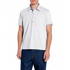 Replay M3434 .000.21868 short sleeve polo - White (Natural White) дамски,блузи,с,яка,мъжки,блузи,с,яка,replay,m3434,.000.21868,short,sleeve,polo,white,(natural,white)