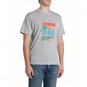 тениска,мъжки,тениски,дамски,тениски,replay,m3514,.000.23792p,short,sleeve,t,shirt,grey,(brooklin,grey,melange)