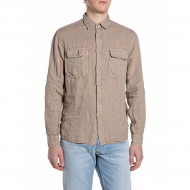 Риза с дълъг ръкав Replay M4147 .000.81388B long sleeve shirt - Beige (Khaki) риза,с,дълъг,ръкав,дамски,ризи,мъжки,ризи,replay,m4147,.000.81388b,long,sleeve,shirt,beige,(khaki)