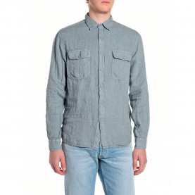 Риза с дълъг ръкав Replay M4147 .000.81388B long sleeve shirt - Grey (Pewter Blue) риза,с,дълъг,ръкав,дамски,ризи,мъжки,ризи,replay,m4147,.000.81388b,long,sleeve,shirt,grey,(pewter,blue)