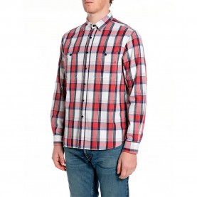 Риза с дълъг ръкав Replay M4150 .000.52860 long sleeve shirt - Red (Red / Navy / Natural White) риза,с,дълъг,ръкав,дамски,ризи,мъжки,ризи,replay,m4150,.000.52860,long,sleeve,shirt,red,(red,navy,natural,white)