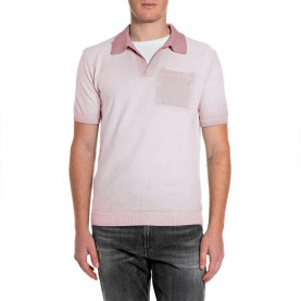 Replay UK4704.000.G20785A short sleeve polo - Pink (Pale Pink) дамски,блузи,с,яка,мъжки,блузи,с,яка,replay,uk4704.000.g20785a,short,sleeve,polo,pink,(pale,pink)