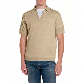 Replay UK5157.000.G24024 short sleeve polo - Beige (Light Caramel) дамски,блузи,с,яка,мъжки,блузи,с,яка,replay,uk5157.000.g24024,short,sleeve,polo,beige,(light,caramel)