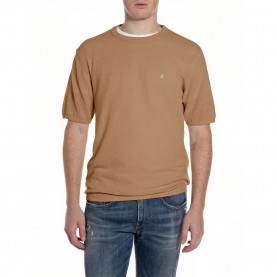 Блуза Replay UK5164.000.G24028 short sleeve sweater - Brown (Dry Leaf) блуза,мъжки,пуловери,дамски,пуловери,replay,uk5164.000.g24028,short,sleeve,sweater,brown,(dry,leaf)