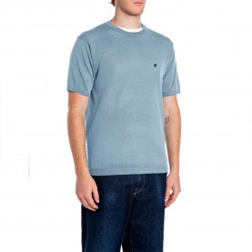 Блуза Replay UK5161.000.G24024 short sleeve sweater - Blue (Moon Light) блуза,мъжки,пуловери,дамски,пуловери,replay,uk5161.000.g24024,short,sleeve,sweater,blue,(moon,light)