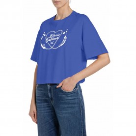 Тениска Replay W3410F.000.22658D short sleeve T-shirt - Blue (Mazarnie Blue) тениска,мъжки,тениски,дамски,тениски,replay,w3410f.000.22658d,short,sleeve,t,shirt,blue,(mazarnie,blue)