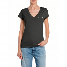 Тениска Replay W3467B.000.22658D short sleeve v neck T-shirt - Black (Blackboard) тениска,мъжки,тениски,дамски,тениски,replay,w3467b.000.22658d,short,sleeve,v,neck,t,shirt,black,(blackboard)