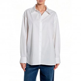 Риза с дълъг ръкав Replay W2370 .000.85480 long sleeve shirt - White (Natural White) риза,с,дълъг,ръкав,дамски,ризи,мъжки,ризи,replay,w2370,.000.85480,long,sleeve,shirt,white,(natural,white)