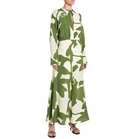 Рокля Replay W9227 .000.75108 long sleeve long dress - Green / White (White / Green) рокля,дамски,поли,и,рокли,replay,w9227,.000.75108,long,sleeve,long,dress,green,white,(white,green)