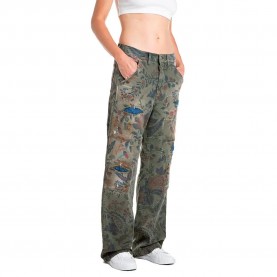 Дънки Replay W8249 .000.647 101 jeans - Green (Military Green / Printed Flower) дънки,мъжки,панталони,дамски,панталони,replay,w8249,.000.647,101,jeans,green,(military,green,printed,flower)