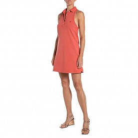 Рокля Replay W9236 .000.23766G sleeveless short dress - Orange (Nantucket Red) рокля,дамски,поли,и,рокли,replay,w9236,.000.23766g,sleeveless,short,dress,orange,(nantucket,red)