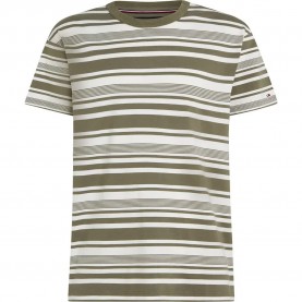 Тениска Tommy hilfiger MW0MW40537 short sleeve T-shirt - Green (Ivory Petal / Battle Green) тениска,мъжки,тениски,дамски,тениски,tommy,hilfiger,mw0mw40537,short,sleeve,t,shirt,green,(ivory,petal,battle,green)