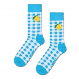 чорапи,мъжки,чорапи,дамски,чорапи,happy,socks,gingham,lemon,crew,socks,blue,(blue)