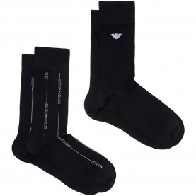 Чорапи Emporio armani EM000543_AF20087 short socks 2 pairs - Black (Black Logo / Black) чорапи,мъжки,чорапи,дамски,чорапи,emporio,armani,em000543,af20087,short,socks,2,pairs,black,(black,logo,black)