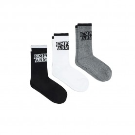 Чорапи Emporio armani EM000554_AF20084 socks 3 pairs - Multicolor (Black / White / Greymel.) чорапи,мъжки,чорапи,дамски,чорапи,emporio,armani,em000554,af20084,socks,3,pairs,multicolor,(black,white,greymel.)
