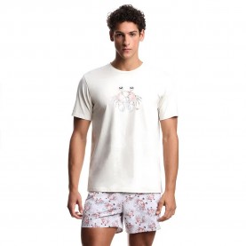 Тениска Emporio armani EM000574_AF20447 short sleeve T-shirt - White (Cream Print Crab) тениска,мъжки,тениски,дамски,тениски,emporio,armani,em000574,af20447,short,sleeve,t,shirt,white,(cream,print,crab)