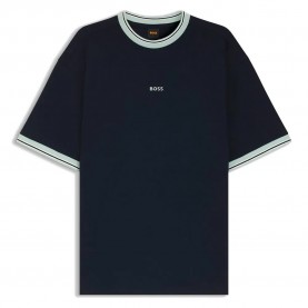 Тениска BOSS Blocks short sleeve T-shirt - Blue (Dark Blue) тениска,мъжки,тениски,дамски,тениски,boss,blocks,short,sleeve,t,shirt,blue,(dark,blue)