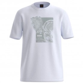 Тениска BOSS Imprint 10276582 T-shirt - White (White) тениска,мъжки,тениски,дамски,тениски,boss,imprint,10276582,t,shirt,white,(white)