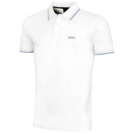 BOSS Paddy 10241663 short sleeve polo - White (Open White) дамски,блузи,с,яка,мъжки,блузи,с,яка,boss,paddy,10241663,short,sleeve,polo,white,(open,white)