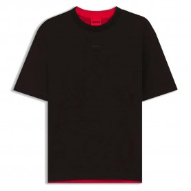 Тениска HUGO Daneon short sleeve T-shirt - Black (Black) тениска,мъжки,тениски,дамски,тениски,hugo,daneon,short,sleeve,t,shirt,black,(black)