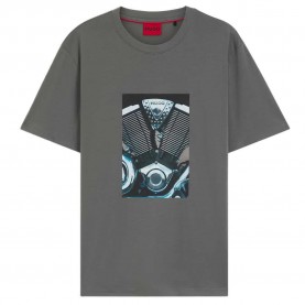 Тениска HUGO Dostino short sleeve T-shirt - Grey (Dark Grey) тениска,мъжки,тениски,дамски,тениски,hugo,dostino,short,sleeve,t,shirt,grey,(dark,grey)