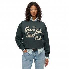 блуза,дамски,блузи,superdry,lo,fi,outdoor,loose,crew,sweatshirt,green,(dark,forest)