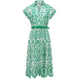 Дънки Salsa jeans 21011099 short sleeve dress - Green (White) дънки,дамски,поли,и,рокли,salsa,jeans,21011099,short,sleeve,dress,green,(white)