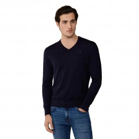 Блуза Hackett HM7000118 v neck sweater - Blue (Old Navy) блуза,мъжки,пуловери,дамски,пуловери,hackett,hm7000118,v,neck,sweater,blue,(old,navy)