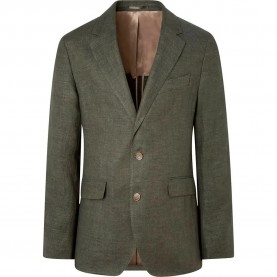 Яке Hackett Linen Delave Hopsack jacket - Green (Khaki Green) яке,мъжки,якета,дамски,якета,и,палта,hackett,linen,delave,hopsack,jacket,green,(khaki,green)