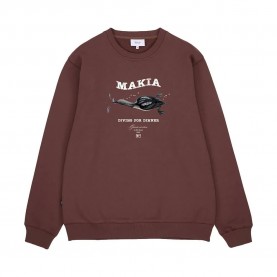 Блуза Makia Loon sweatshirt - Brown (Chocolate) блуза,мъжки,пуловери,makia,loon,sweatshirt,brown,(chocolate)