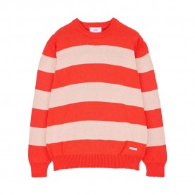 блуза,мъжки,пуловери,дамски,пуловери,makia,orson,knit,sweater,red,(red,off,white)