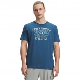 Тениска Under armour 60/40S Armor Globe short sleeve T-shirt - Blue (Blue) тениска,мъжки,тениски,дамски,тениски,under,armour,60,40s,armor,globe,short,sleeve,t,shirt,blue,(blue)