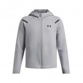 Поларена блуза Under armour Unstoppable Fleece full zip sweatshirt - Grey (Gray) поларена,блуза,детски,блузи,under,armour,unstoppable,fleece,full,zip,sweatshirt,grey,(gray)