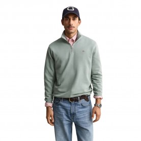 Блуза Gant 2008005 Reg Shield half zip sweatshirt - Grey (Ceramic Grey) блуза,мъжки,пуловери,gant,2008005,reg,shield,half,zip,sweatshirt,grey,(ceramic,grey)