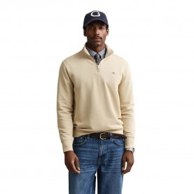 Блуза Gant 2008005 Reg Shield half zip sweatshirt - Beige (Oat Beige) блуза,мъжки,пуловери,gant,2008005,reg,shield,half,zip,sweatshirt,beige,(oat,beige)