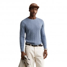 Блуза Gant Cable sweater - Blue (Faded Denim) блуза,мъжки,пуловери,дамски,пуловери,gant,cable,sweater,blue,(faded,denim)