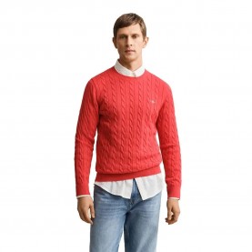 Блуза Gant Cable sweater - Red (Rose Red) блуза,мъжки,пуловери,дамски,пуловери,gant,cable,sweater,red,(rose,red)