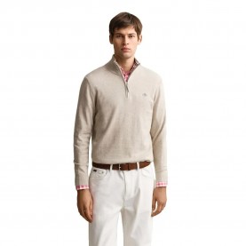 блуза,мъжки,пуловери,дамски,пуловери,gant,classic,half,zip,sweater,beige,(oat,melange)