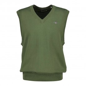 Елек Gant Classic knitted vest - Green (Dry Herb Green) елек,мъжки,пуловери,дамски,пуловери,gant,classic,knitted,vest,green,(dry,herb,green)