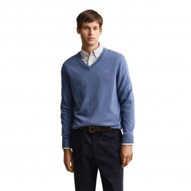Блуза Gant Classic sweater - Blue (Denim Blue Melange) блуза,мъжки,пуловери,дамски,пуловери,gant,classic,sweater,blue,(denim,blue,melange)